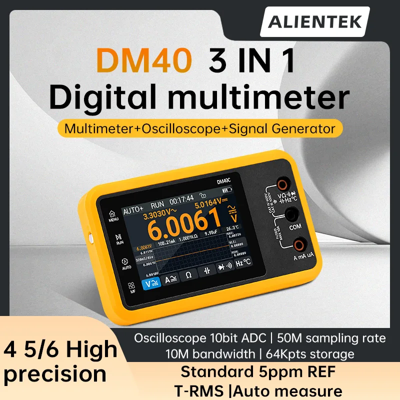ALIENTEK DM 40 Digital Multimeter Oscilloscope Signal Generator 3 in 1 50 M Sample Rate Voltage Diode Handheld Automotive Tools
