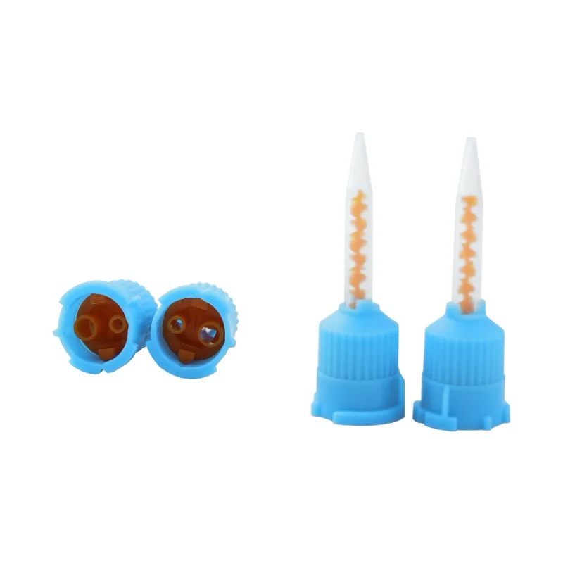 

Dental 50pcs Blue Short Dental Mixing Tips 4:1 Disposable Silicone Rubber Gun Conveying Mixing Head Dental Consumables