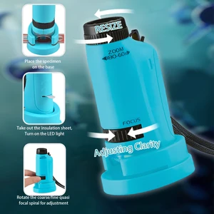 Kindertaschenmikroskop, Mini -Stamm und wissenschaftliches Spielzeug, LED -Licht mit Exemplar, kleines wissenschaftliches Mikroskop, Handgeschenke 11 Hauptdarstellspielzeug für elektronische Verkaufsspiele - №9