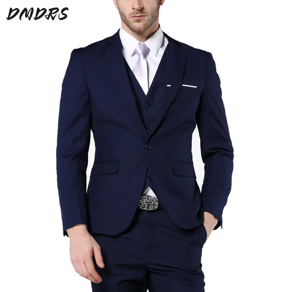 Formal Business Men Suits Slim Fit Formal 3 Piece Wedding Tuxedo for Groom Office Male Classic Formal Jacket Pants Vest