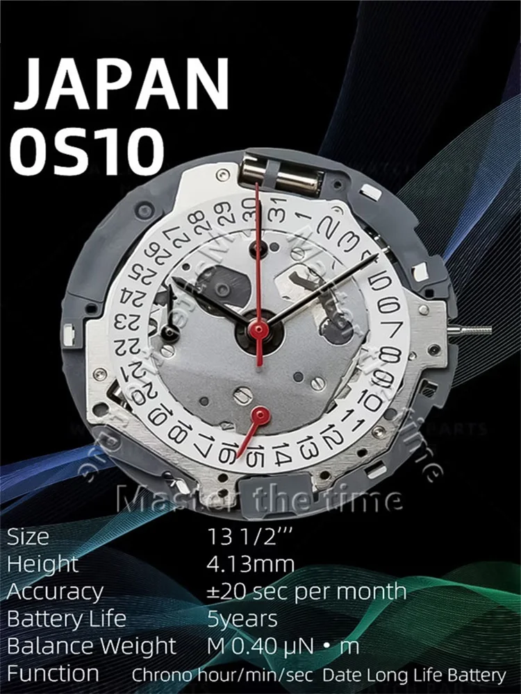 جديد أصيل 0S10 ساعة حركة OS10 كوارتز ساعة أوتوماتيكية أجزاء آلية ساعة عالية الجودة لإصلاح الساعة