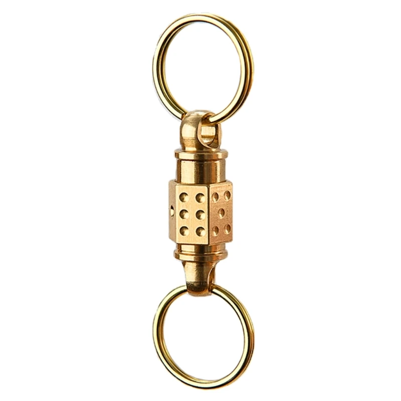 Quick Release Brass Key Chain Pull Apart Keychain Detachable Keychain Double Key Rings Lock Holder for Men Women