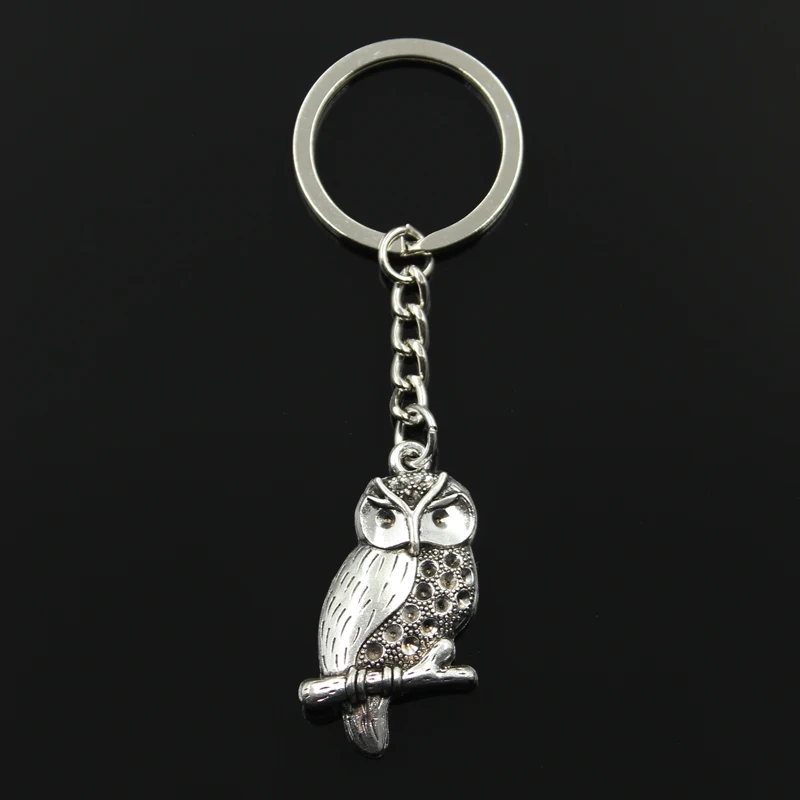 Nowe mody brelok 41x22mm sowa wisiorki DIY mężczyzn biżuteria brelok do kluczyków do samochodu uchwyt pierścieniowy pamiątka na prezent