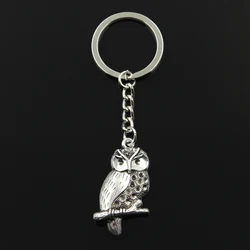 New Fashion Keychain 41x22mm Owl Pendants DIY Men Jewelry Car Key Chain Ring Holder Souvenir For Gift
