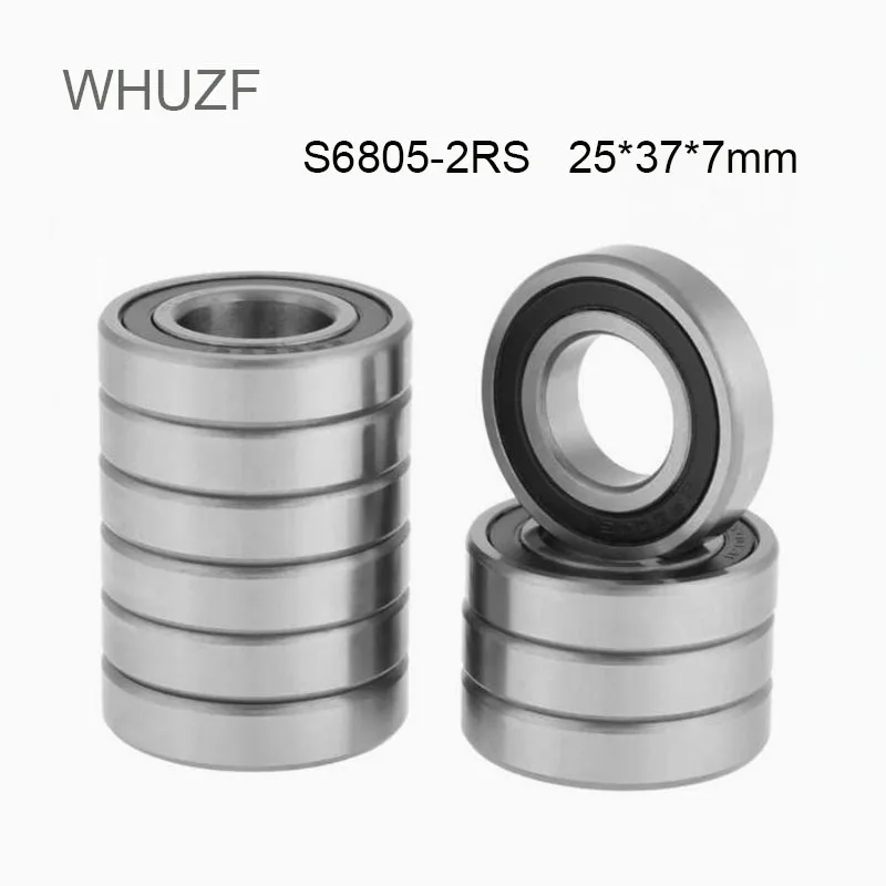 

WHUZF 5/10PCS S6805RS Bearing 25*37*7 mm ABEC-3 440C Stainless Steel S 6805RS Ball Bearings 6805 Stainless Steel Ball Bearings