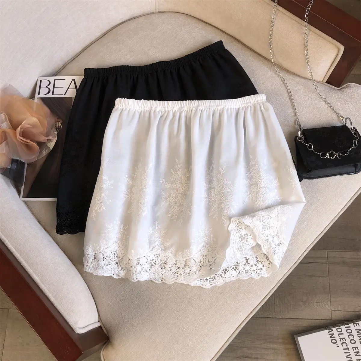 

Emily Clud Recommended Lace Embroidery f Skirt Women's Faionable Layered Wear Summer New Arrival plus Size Skirts