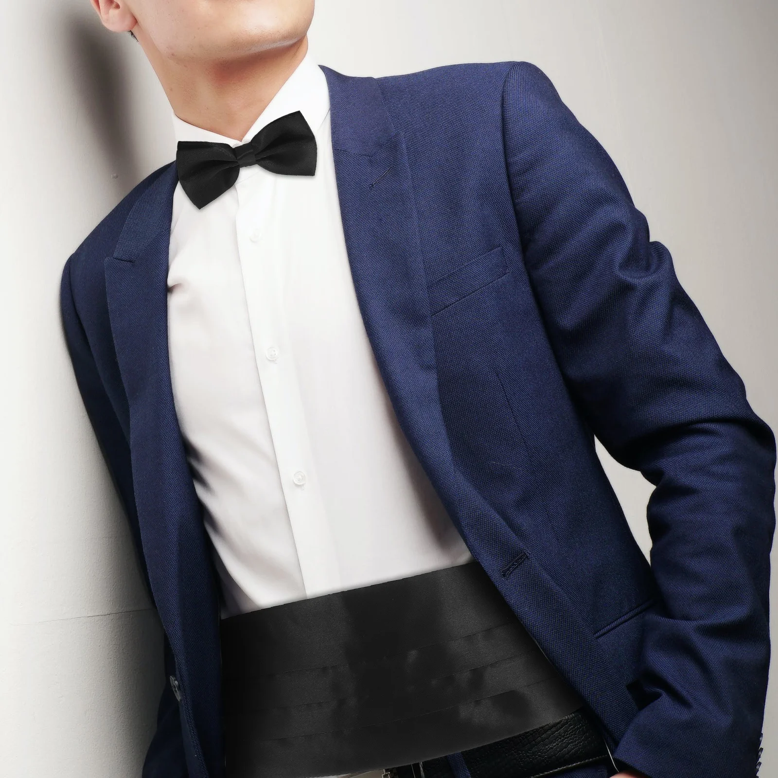 1 مجموعة Cummerbund ربطة القوس فيونكة سهرة مجموعة مع الجيب المربعات مجموعة البوليستر الرسمي الرجال الملحقات سهرة جيب مربع قابل للتعديل