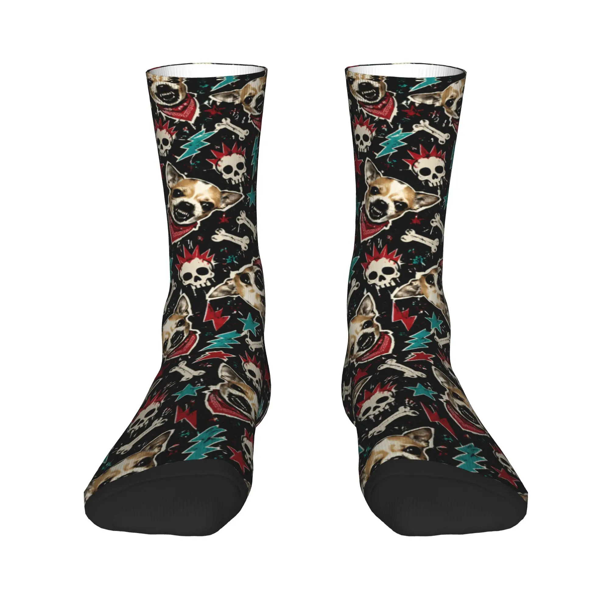 Couple Socks Chihuahua Halloween Dog  Stockings Non-Slip Comfortable Socks Spring Gothic Graphic Cycling Socks