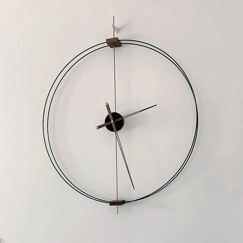 Spanish Minimalist Wall Clock Creative Luxury Living Room Art Clocks Solid Wood Pointer Large Wall Clock Silent Movement Clocks