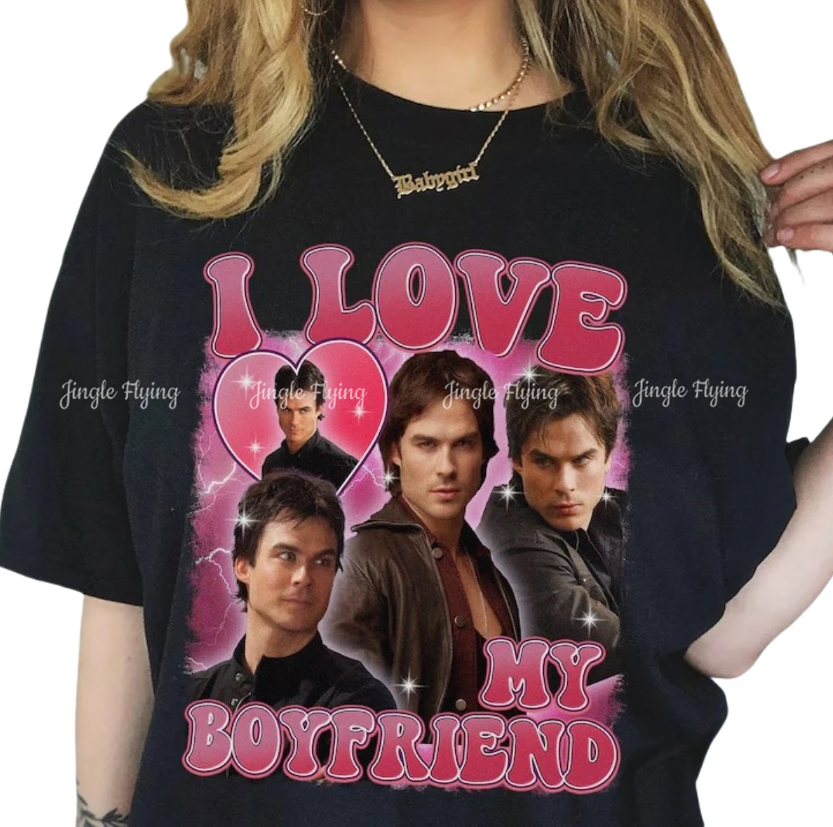 Damon Salvatore I Love My Boyfriend Shirt The Vampire Diaries Tshirt Vintage Bootlag Tee