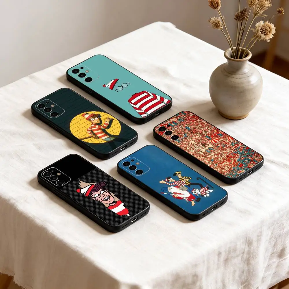 Wheres W-WallyS W-Waldo Game  Phone Case For Samsung S25,S24,S21,S22,S23,S30,Ultra,S20,Plus,Fe,Lite,Note,10,Black Cover
