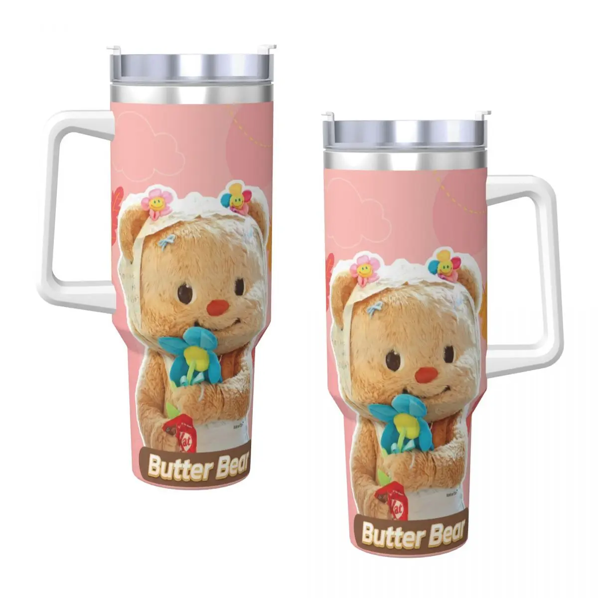 B-Butters Bears Tumbler Cold and Hot Water Bottle Keep Heat Stainless Steel Thermal Cups Graphic Beach Car Mugs