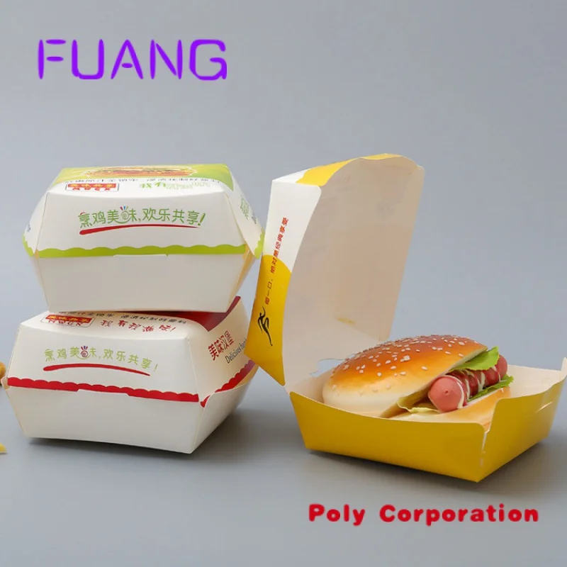 

Custom Custom printed paper burger box fast food packaging