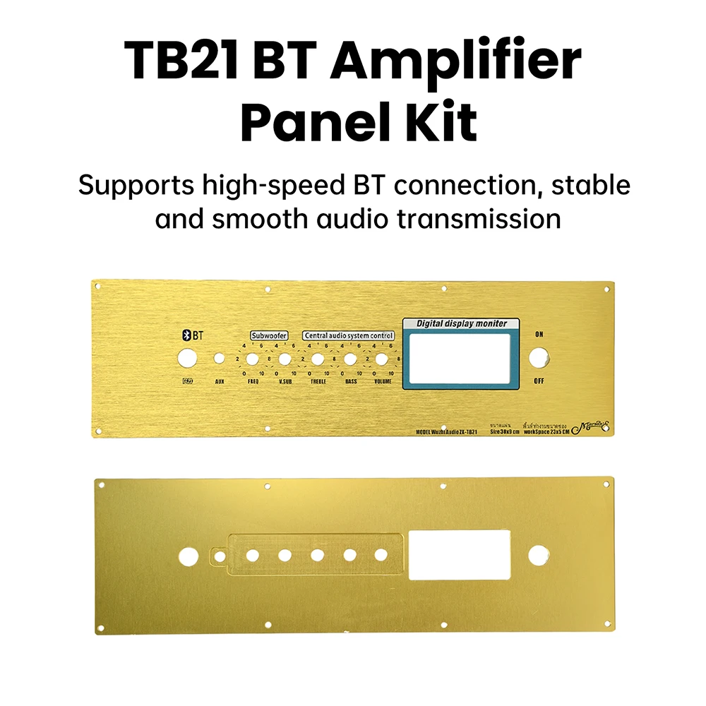 Zestaw do samodzielnego montażu wzmacniacza elektronicznego ZK-TB21, panel wzmacniacza Bluetooth, regulacja głośności, wyświetlacz cyfrowy, panel przedni ze stopu aluminium