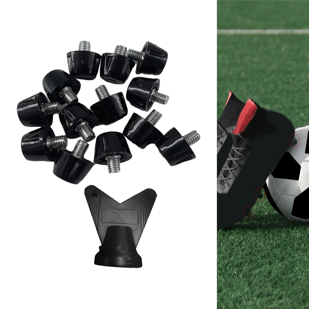 12 PCS Football Boot Spikes Professional Soccer Boot Cleats M5 Replacement Studs with Wrench Track Shoes Spikes 7mm