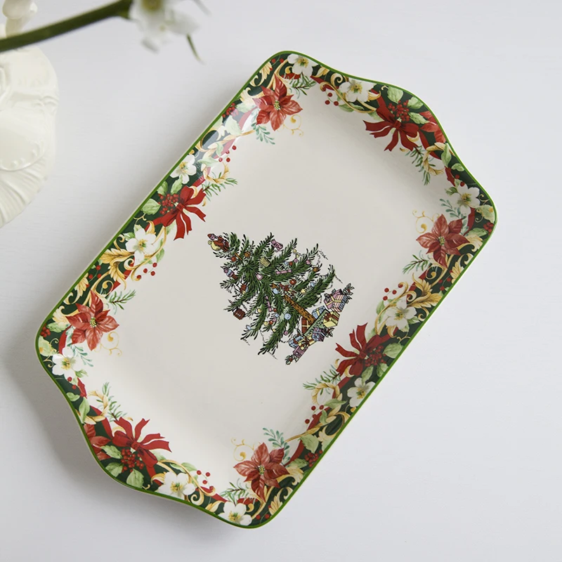 

Ceramic underglaze appliqué Christmas tree amphorae корейская посуда посуда для кухни фарфор