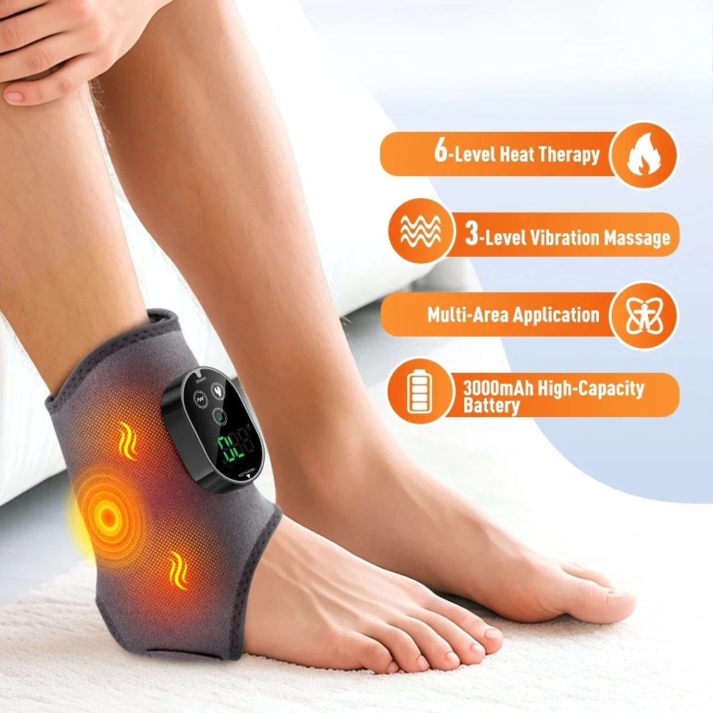 

Electric Heating Vibration Foot Ankle Massager Elbow Relax Muscles Winter Massager Type-C Rechargeable Adjustable Strap Massager