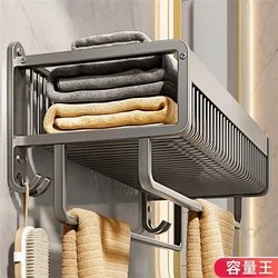 Aluminium Alloy Towel Rack Bathroom Storage Rack Non Punching Foldable Bathroom Towel Storage Rack Bathroom Pendant