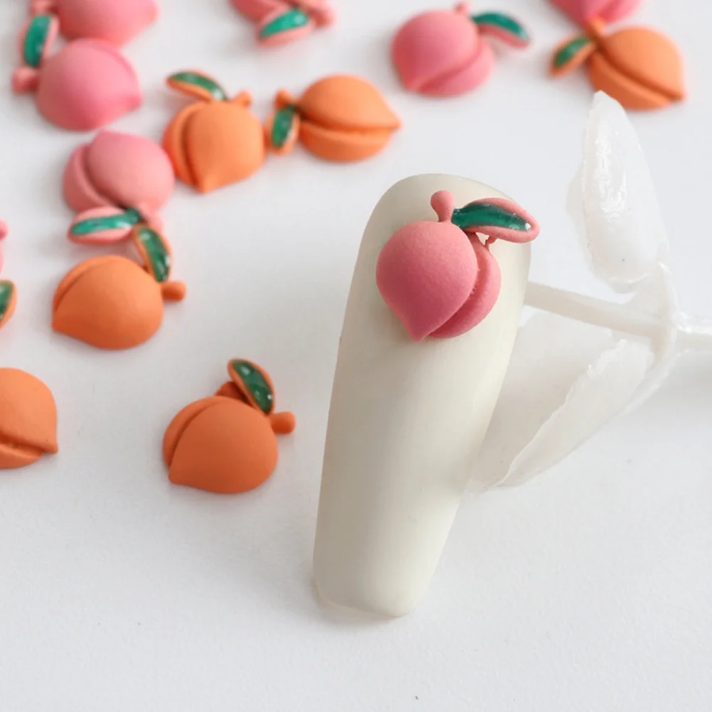 

20Pcs Peach Nail Charms Alloy Creative Fruit Nail Art Decorations DIY Acrylic Nails Manicure Accessories for Women Girls