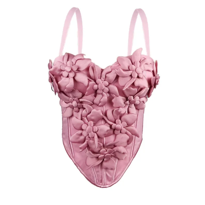 

Новый кружевной бюстье с цветочным принтом 3D, корсет, сексуальный топ без косточек для женщин, облегающий топ на бретельках, нижнее белье и верхняя одежда Pure Desire