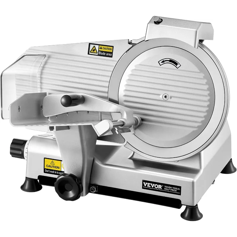 قطاعة اللحوم التجارية VEVOR، قطاعة طعام ديلي الكهربائية 10 بوصة، قطاعة لحم 180 وات مع شفرة ممتازة 65 دقيقة، سمك 0-0.4 بوصة #4