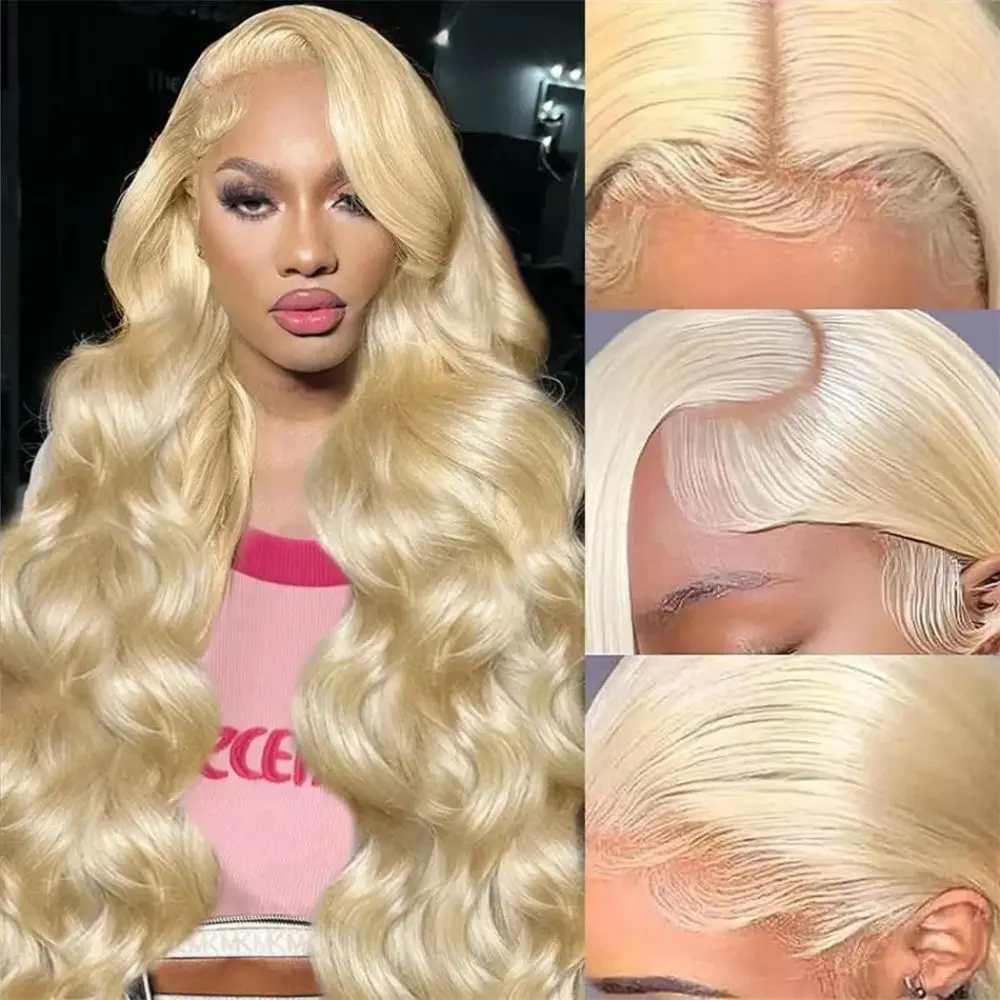 Graww 13x4 13x6 HD Transparent Body Wave Lace Front Human Hair Wigs 200% Density 613 Honey Blonde Lace Frontal Wig Brazilian