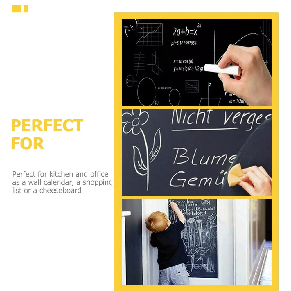 2 Rolls of Removable Blackboard Decal Self-Adhesive Chalkboard Sticker for Education Home Kitchen Office Wall Message Board