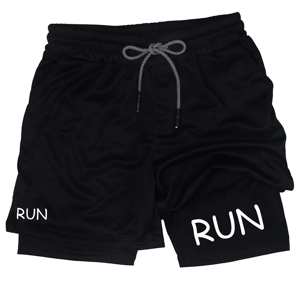 Pantaloncini sportivi stampati da uomo: pantaloncini da allenamento 2 in 1 ad asciugatura rapida, doppio strato estivo per corsa e palestra RL10050