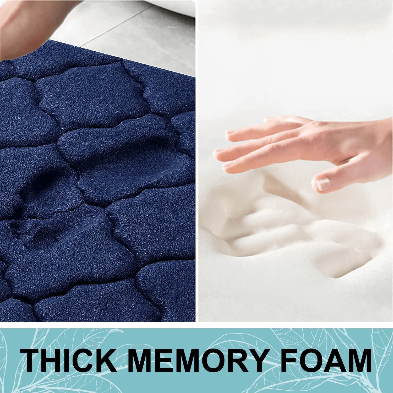 Memory Foam Bathroom Rug Anti-slip bathroom mat ultra Soft floor mat Non-Slip Water Absorbent and Machine Washable