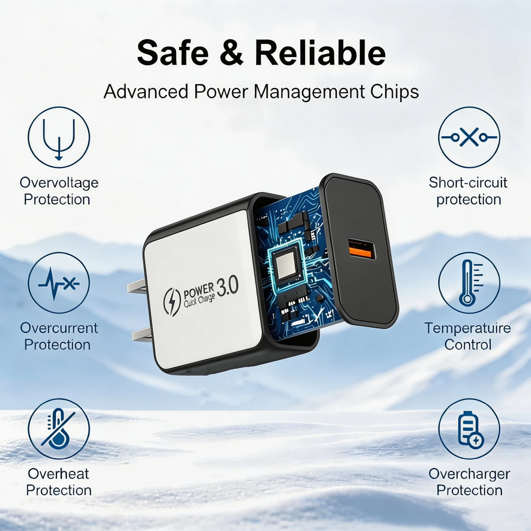 TIMESS شاحن سريع 30 واط QC3.0 USB من النوع C لهواتف آيفون 16 15 14 13 12 X وشاومي POCO وريدمي وسامسونج S24 S23 والهواتف والأجهزة اللوحية