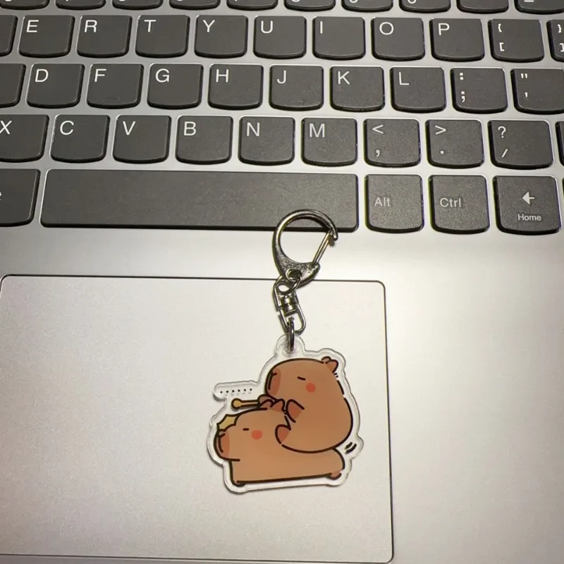 Capybara Acrylic Keychains Cartoon Anime Figures Animals Keyrings Creative Kawaii Car Bags Pendant Key Holders Boys Girls Gift
