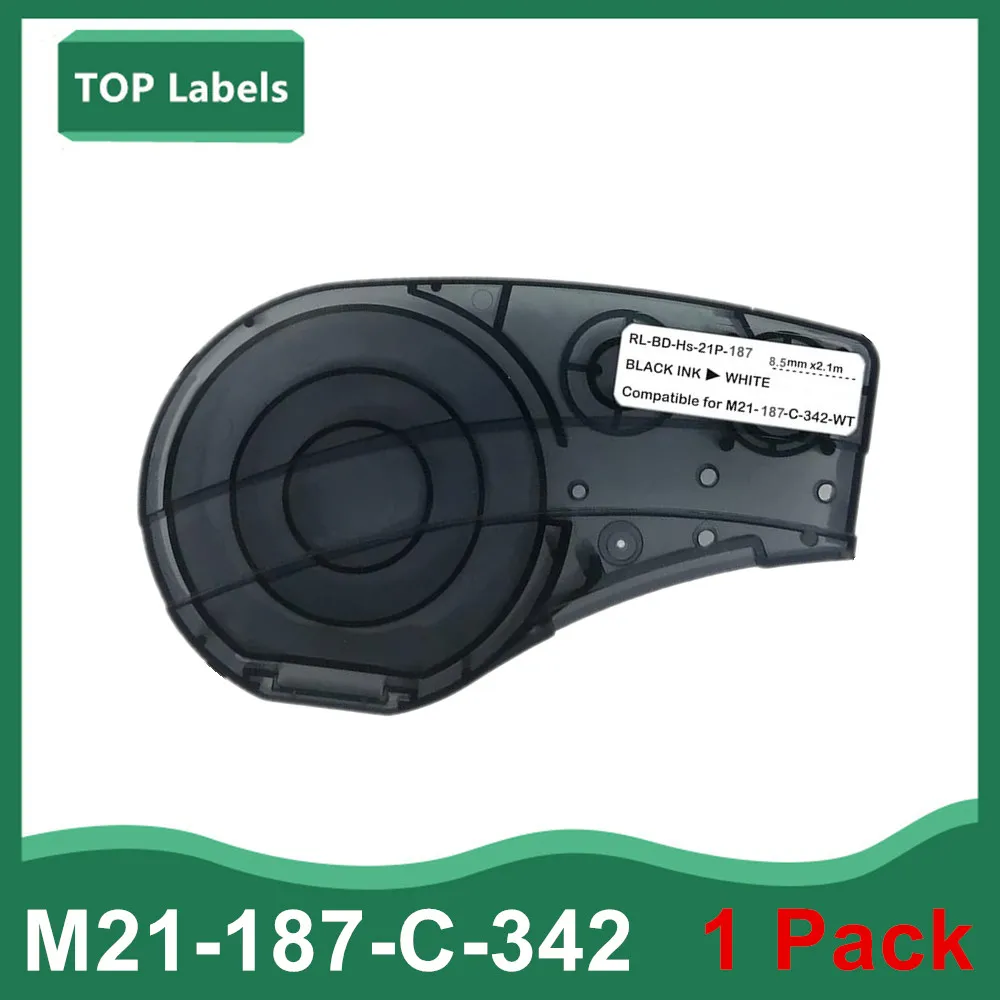 1PK Replace M21-187-C-342 Polyolefin Label TAPE Ribbon Strick for Control,Electrical Panels,Wire Harness,For Brady BMP21-PLUS