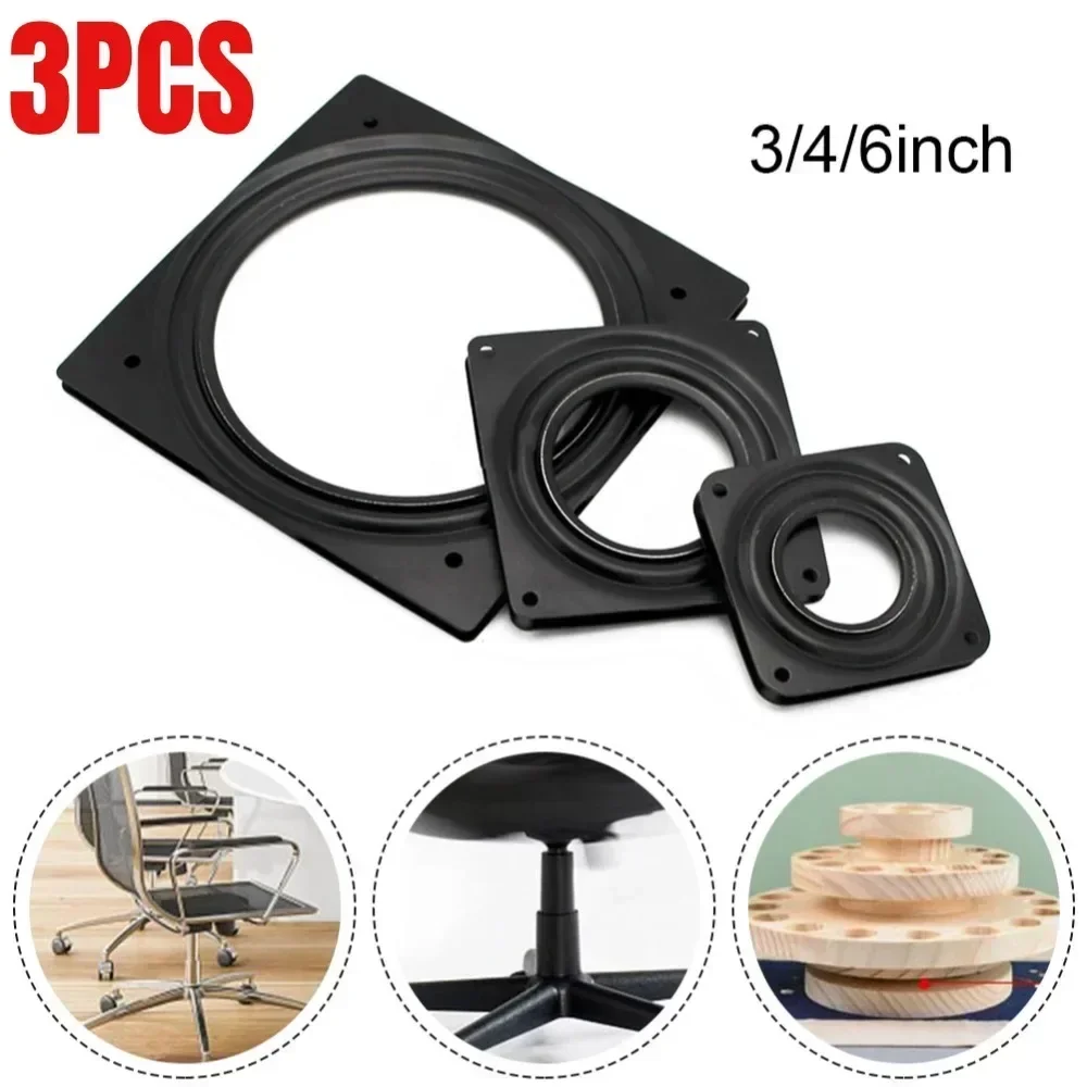 3 Pcs 360 Degrees Swivel Plates Rotating Bearing Metal Rolling Bearing Turntable Display Stand Furniture Hardware Turntable