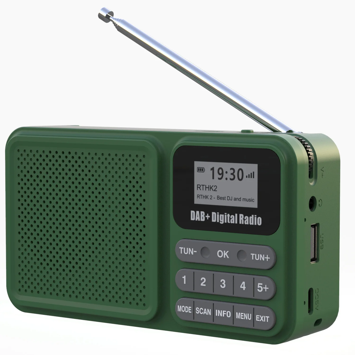 DAB/DAB portatile + radio digitale Pannelli solari FM stereo LCD vintage Materiale plastico domestico Radio Internet alimentata da CA