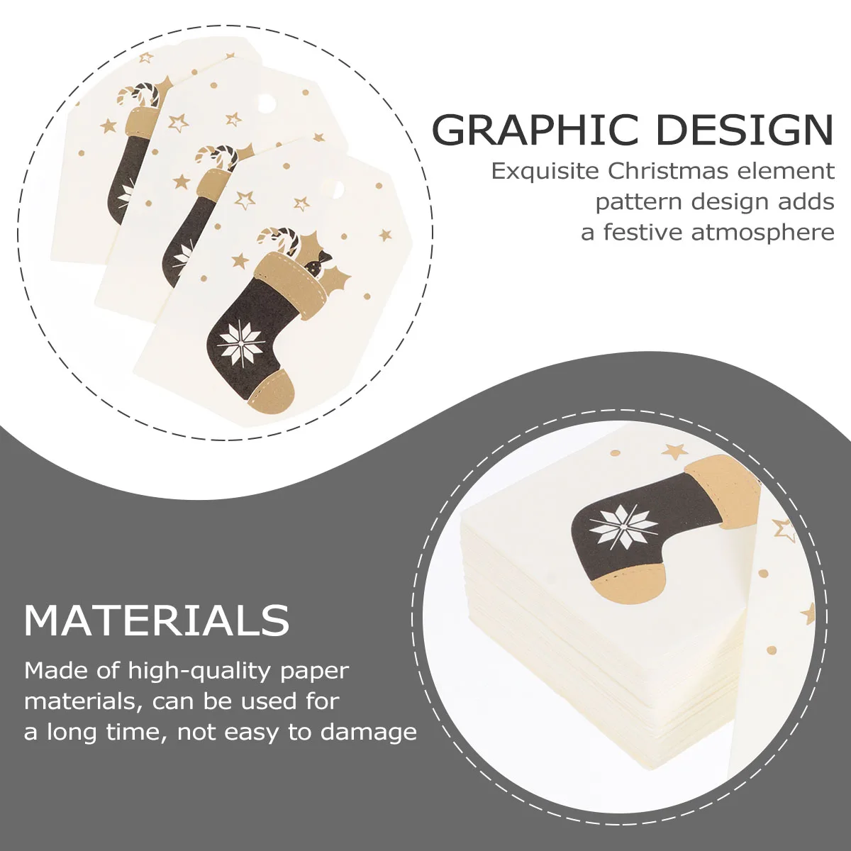 

100 Pcs Christmas Bookmarks Tags Cardstock Paper Holiday Gift Decoration Festive Pattern Cards Stocking Stuffers Crafts