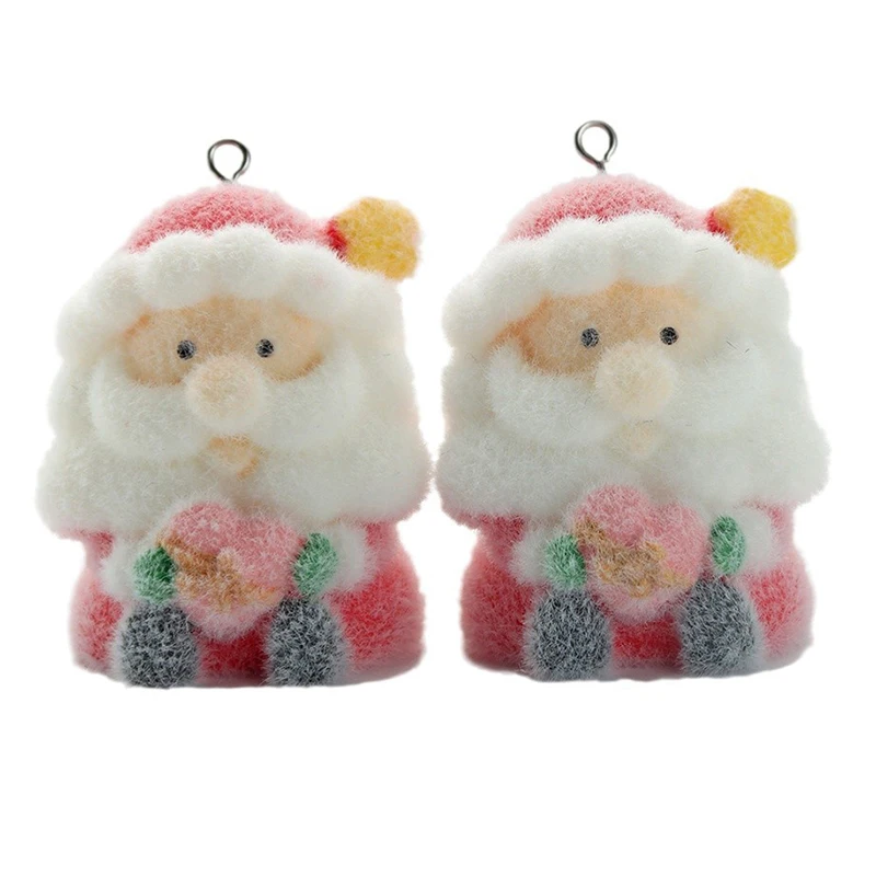 Bonhomme de neige flocage en résine de Noël Kawaii, ornement de charme du père Noël, porte-clés bricolage, pendentif de sac et de voiture, accessoires de confrontation, 1 PC