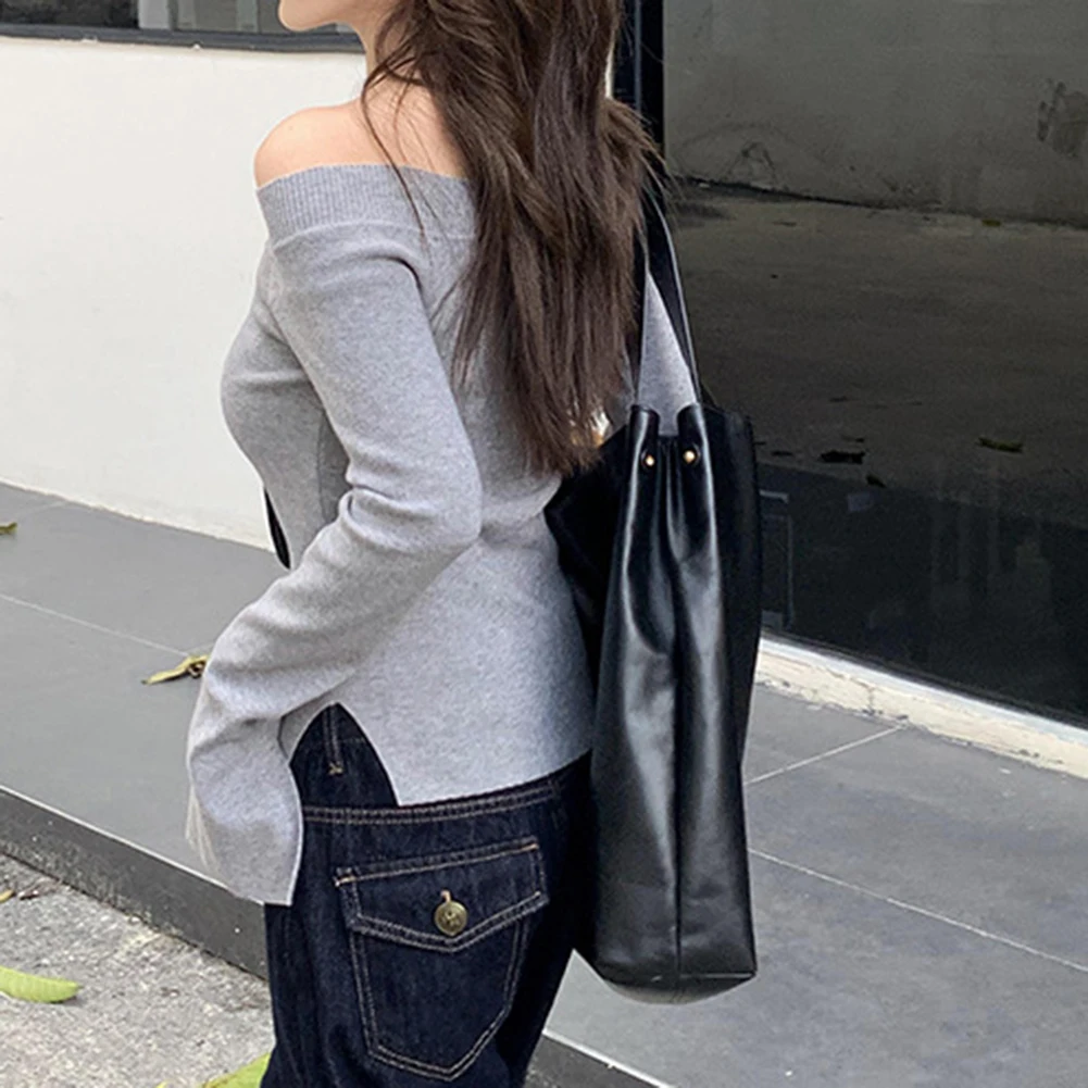 

For Casual Occasions Fashion Casual Top Basic Knitted Blouse For Women Microelasticity Brand New Item Daily Use