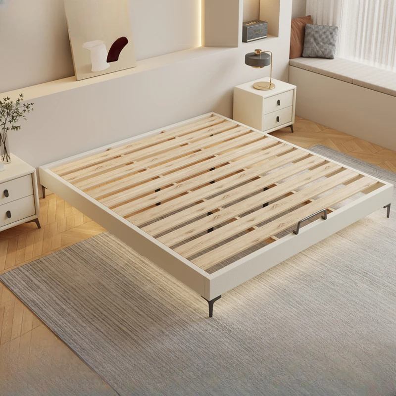 Bed Body Without Headboard, Rib Base, 135cm Solid Wood, No Backrest, TaTami Bed, Trailer, 1-2 Meter Bed Frame