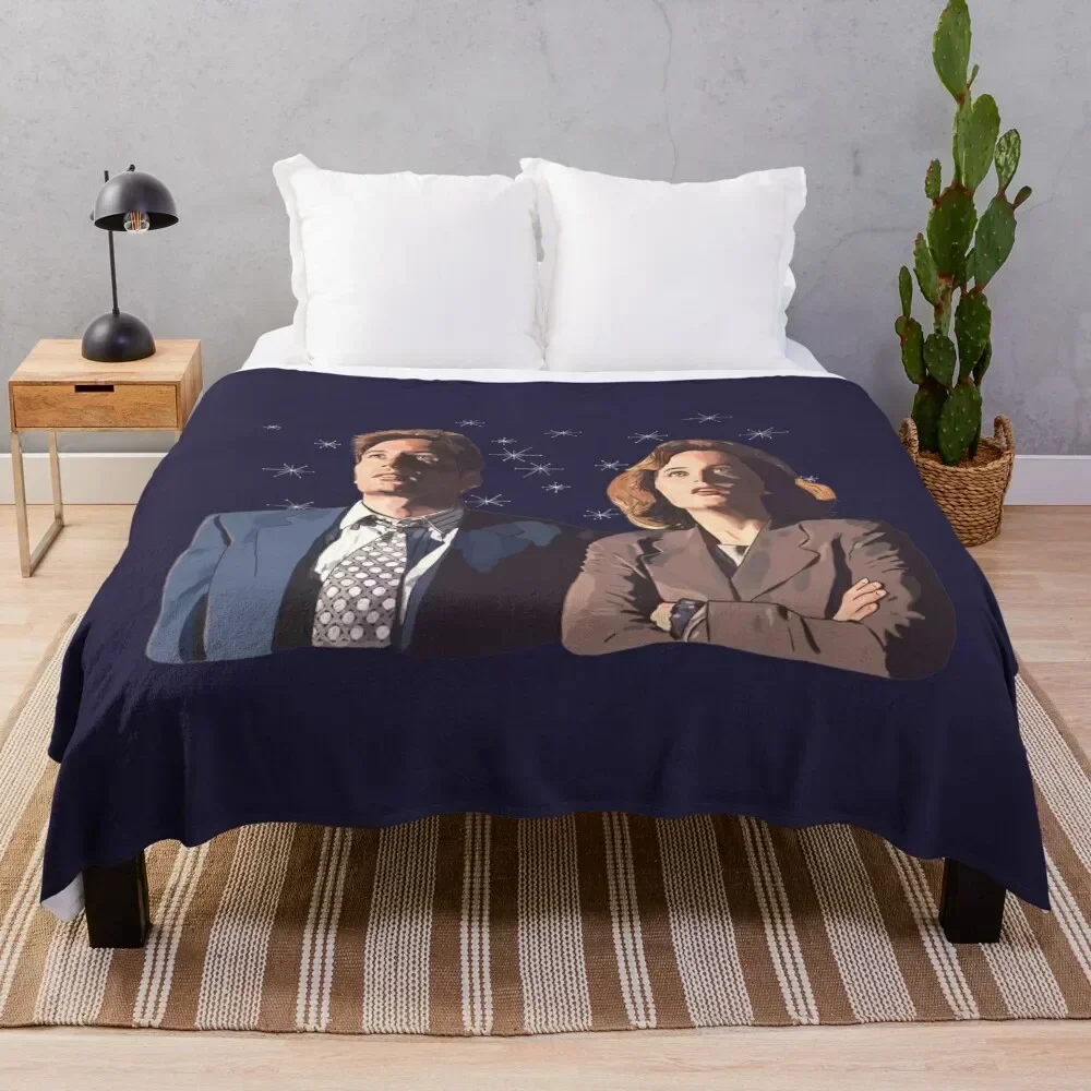

the X files deep throat Fox Mulder and Dana Scully Throw Blanket Fuzzy Plush Throw Blanket for Sofa Chair