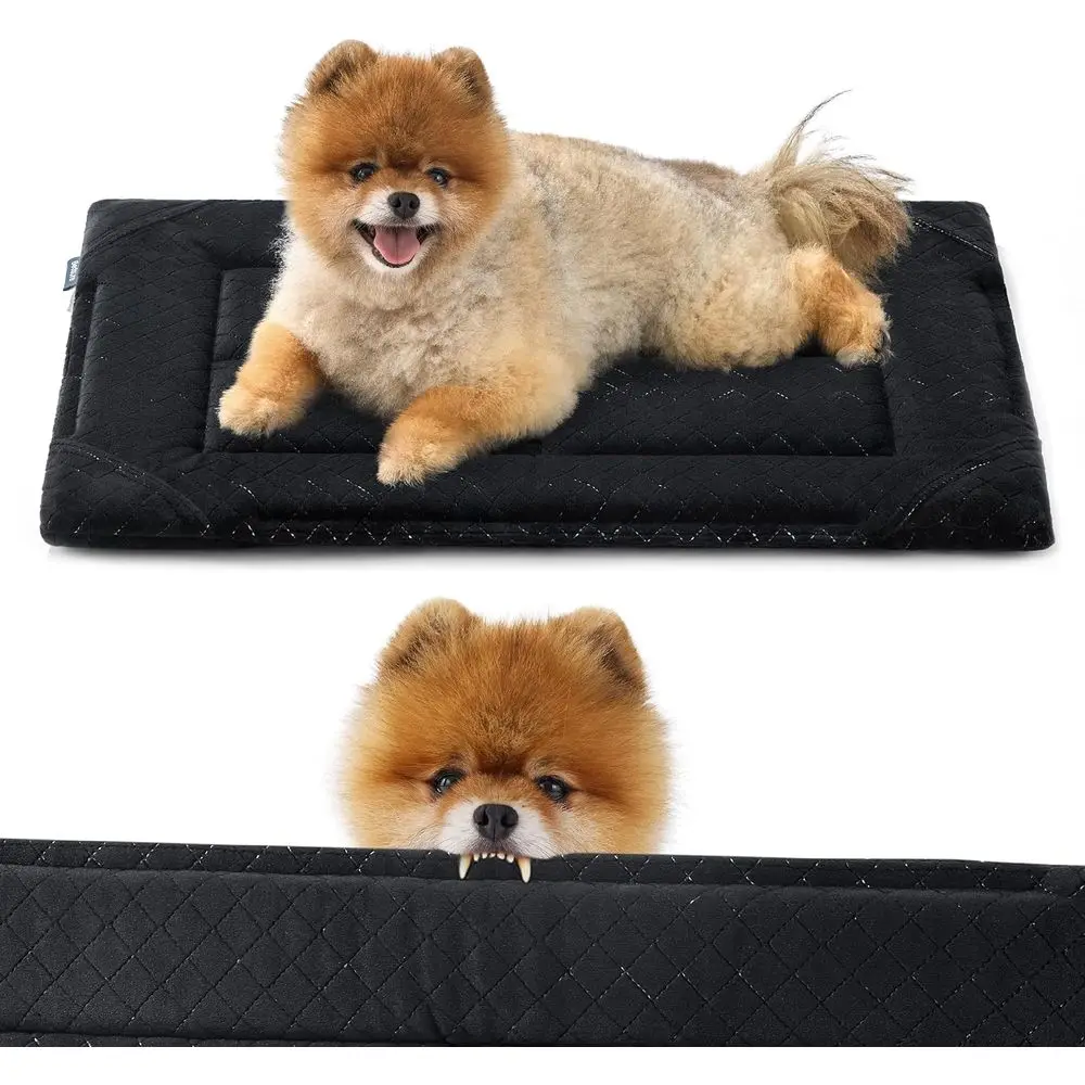 

Прочная моющаяся подстилка для собачьей клетки для маленьких собак и собак, которые грызут, черная