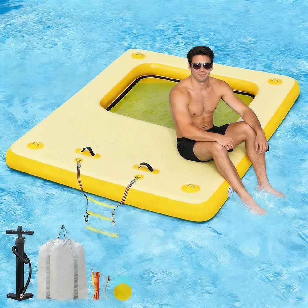 

Надувная плавучая платформа-док для взрослых Lake Floats с отсоединяемой лестницей