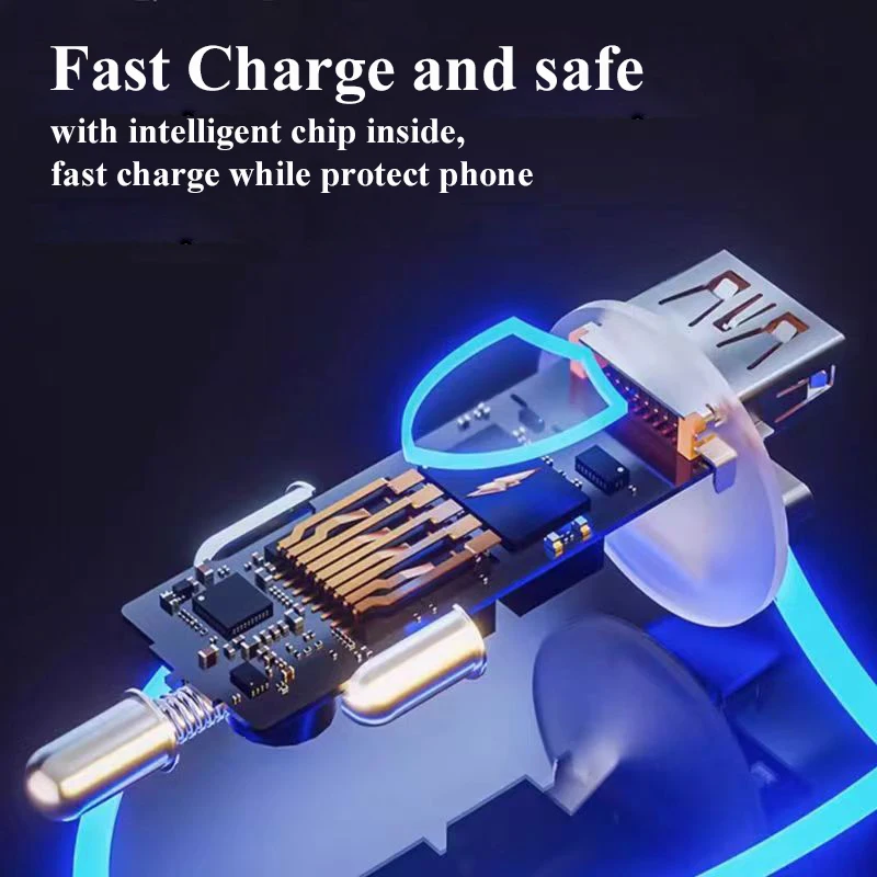 EDEBA Metal USB Car Charger with Type C Cable 12V Super Fast Charging Vehicle Adapter 2 in 1 for iPhone Samsung Huawei VIVO OPPO