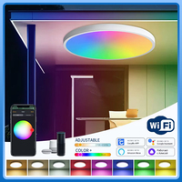 Smart WiFi LED Ceiling Light 24W Round Panel Ambient Lamp Cozylife APP Control RGB Dimmable Lamp For Bedroom Living Room 85-265V