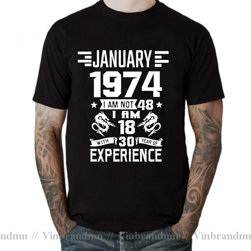 I'm 18 with 30 Year of Experience Born in 1974 Nov September Oct Dec Jan Feb March April May June July August 48th Birth T Shirt