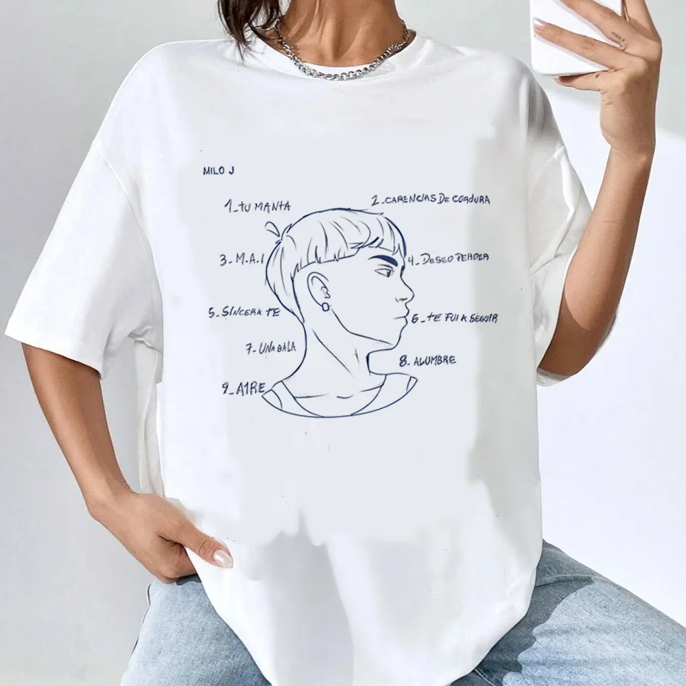 Milo j shirt girl Grunge Punk Y2k aesthetic graphic Comfortable tshirt University Vintage Trendy korean clothes Digital