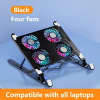 Laptop Cooling Pad with 2/4 Fans Foldable Gaming Laptop Cooler Fan RGB Silent Portable Laptop Holder for 11-17.3 Inch Laptops - Image 2