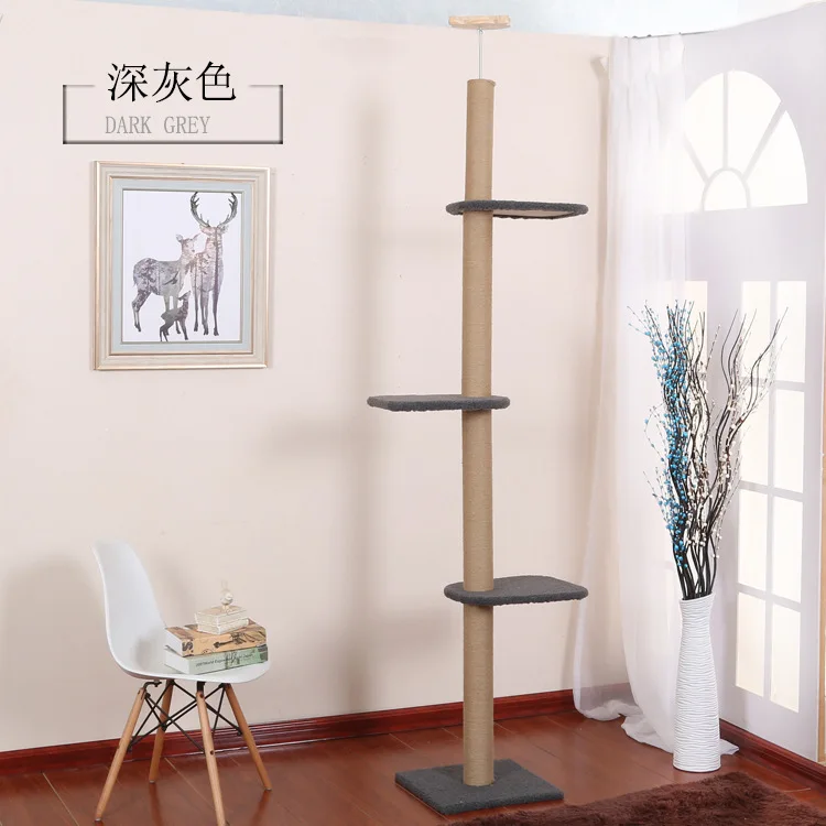 

Tongtian pillar cat frame furniture cat jumping platform tree pine cat climbing frame sisal solid wood nest toy nest