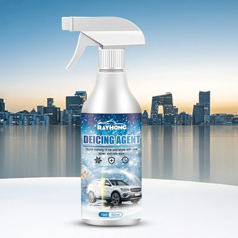 Winter De Icing Instantly Melts Ice Auto Windshield Deicing Spray Car Window Cleaner 60ML Road Anti Slip Winter Vehicle Supplies