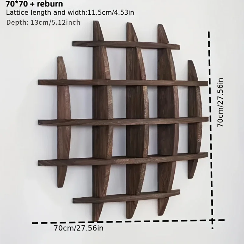 حامل أكواب الشاي الصيني من الخشب الصلب، حامل عرض إبريق الشاي المثبت على الحائط، تخزين رف أدوات الشاي لتزيين الحائط لغرفة المعيشة #2