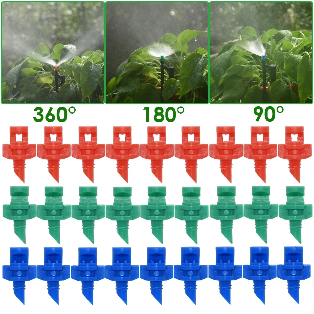 

KESLA 20-100x 90/180/360 Degree Refraction Nozzle Sprinkler Head Thread Connection Garden Irrigation Mist Sprayer for Greenhouse